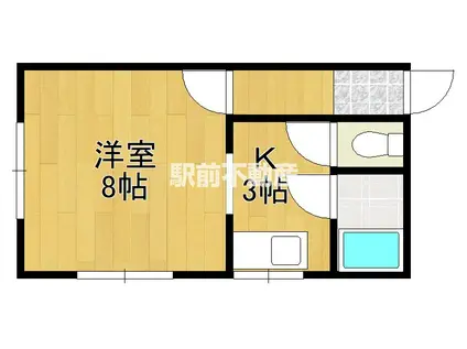 城町マンション(1K/3階)の間取り写真