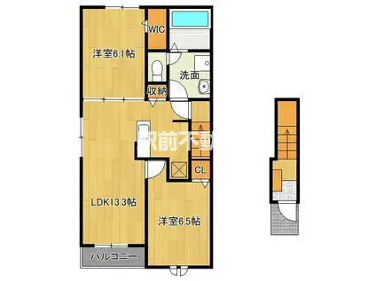 鹿児島本線 銀水駅 徒歩27分 2階建 築3年(2LDK/2階)の間取り写真