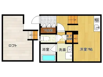 SHINING VILLA A(1SK/2階)の間取り写真