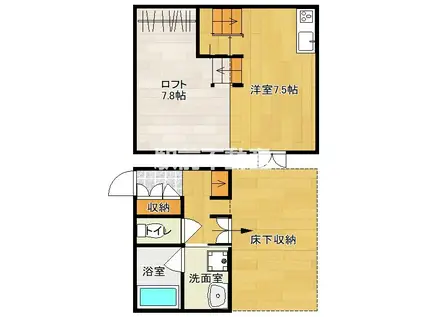 SHINING VILLA B(1SK/1階)の間取り写真