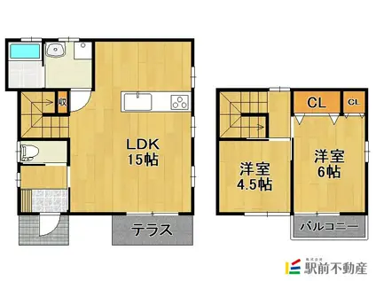 ふるーちぇ(2LDK/1階)の間取り写真