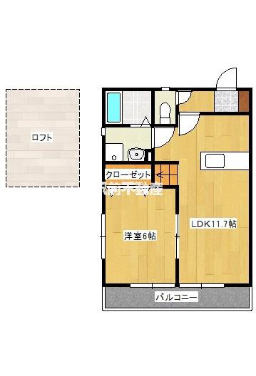 LA CASA FELICE(1LDK/2階)の間取り写真