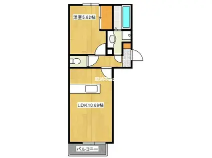 トロワーズ湘南ⅩⅢ(1LDK/1階)の間取り写真