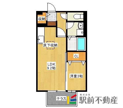 アヴァンセB棟(1LDK/1階)の間取り写真