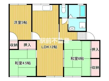 鹿児島本線 荒尾駅(熊本) 徒歩31分 2階建 築30年(3LDK/2階)の間取り写真