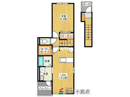 グラン フェリシア Ⅱ(1LDK/2階)の間取り写真