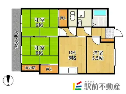 コアマンション新栄町(3DK/2階)の間取り写真