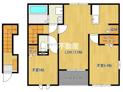 グローブ A(2LDK/2階)の間取り写真