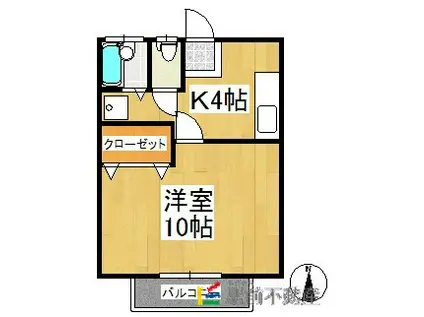 コーポ平塚(1K/1階)の間取り写真