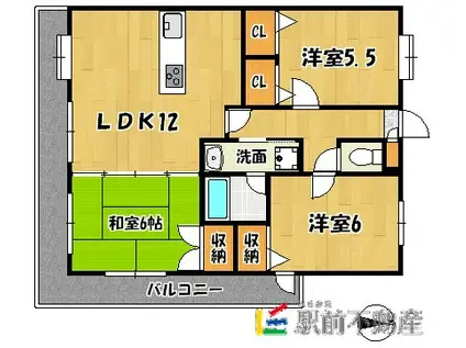 ベストビルディング(3LDK/4階)の間取り写真