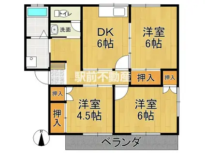 メゾン忠見 (3DK/2階)の間取り写真