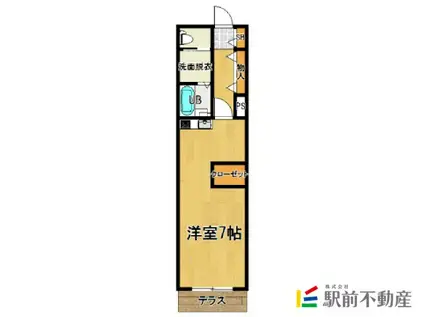 エンブレム(ワンルーム/2階)の間取り写真