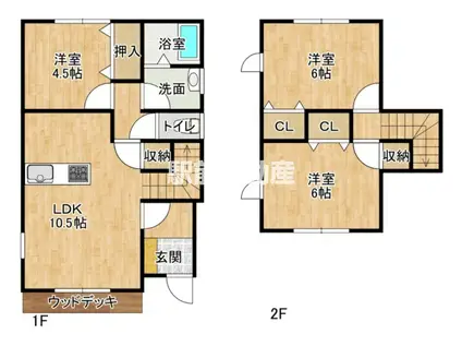 九州新幹線 新大牟田駅 徒歩25分 2階建 築16年(3LDK)の間取り写真