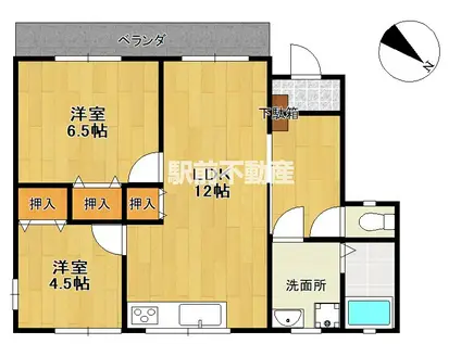 アーバンヒルズ久福木(2LDK/2階)の間取り写真