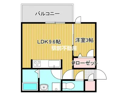 D-ROOM柳川駅前(1LDK/1階)の間取り写真
