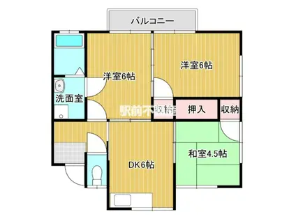 フジタコーポ(3DK/2階)の間取り写真