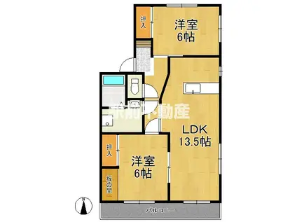 池田ハイツ(2LDK/3階)の間取り写真