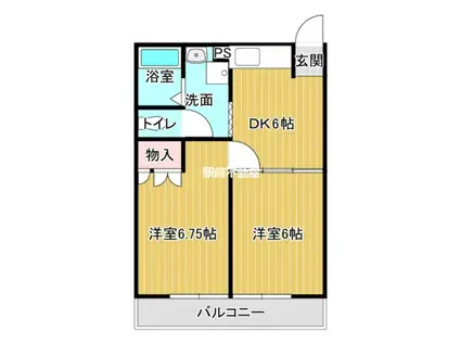 レジデンス大川(2DK/2階)の間取り写真