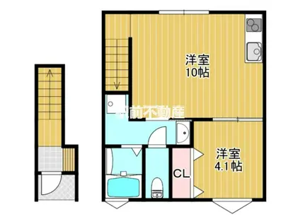 SUNS 荒尾(1LDK/2階)の間取り写真