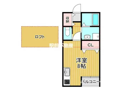 ステラARAO(ワンルーム/2階)の間取り写真