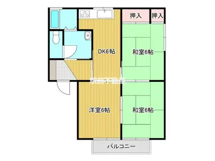 ディアス諏訪(3DK/2階)の間取り写真
