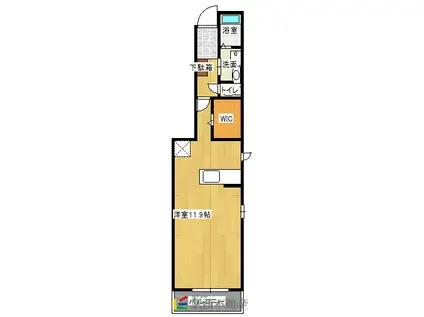 鹿児島本線 大牟田駅 徒歩8分 2階建 築11年(ワンルーム/1階)の間取り写真