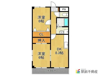 メゾン橘(2LDK/2階)の間取り写真