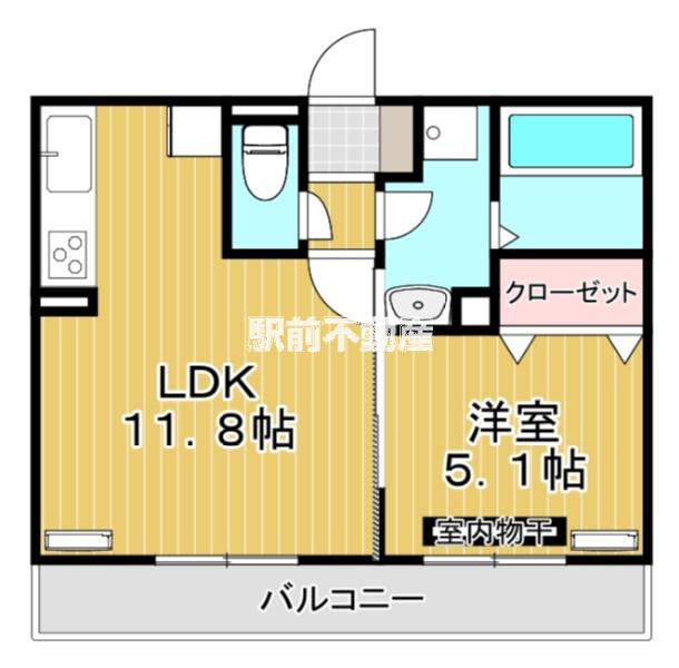 ロータスヒル A棟(1LDK/1階)の間取り写真