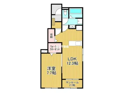 グラン ルミエール Ⅰ(1LDK/1階)の間取り写真