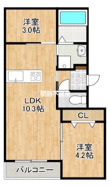 LIFEFIELDみやま(1SLDK/3階)の間取り写真