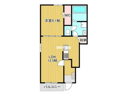 メゾンド瀬高 B(1LDK/1階)の間取り写真