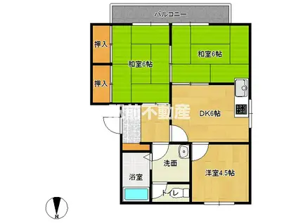 フレグランス原山(3DK/1階)の間取り写真