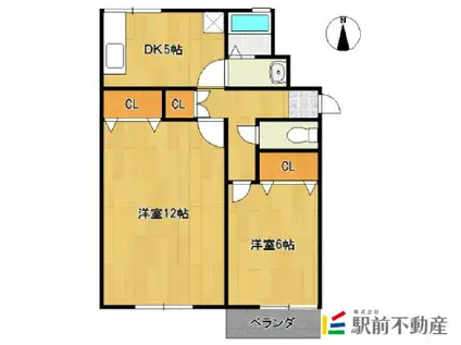 NSプレジデント(2DK/1階)の間取り写真