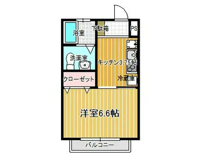 ESTERIAⅠ(1K/2階)の間取り写真