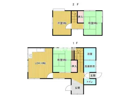 西鉄天神大牟田線 東甘木駅 徒歩22分 1階建 築44年(3LDK)の間取り写真