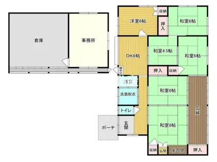 西鉄天神大牟田線 西鉄銀水駅 徒歩21分 1階建 築44年(6DK)の間取り写真