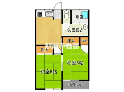 塚本コーポ(2DK/2階)の間取り写真