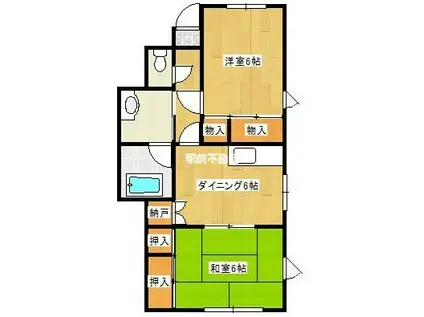 福南第2ビル(2DK/4階)の間取り写真