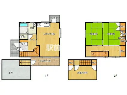 鹿児島本線 羽犬塚駅 徒歩19分 2階建 築31年(3LDK)の間取り写真
