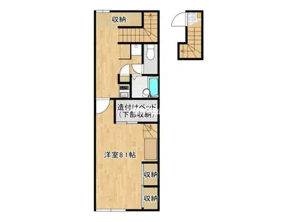 レオパレスドイシャンⅠ(1K/2階)の間取り写真