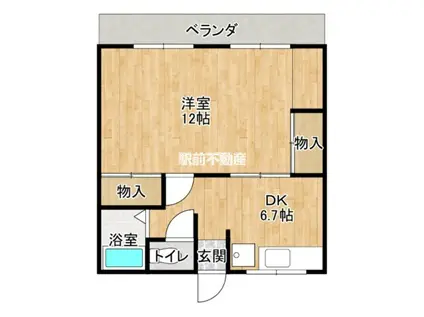 中嶋コーポ(1DK/1階)の間取り写真