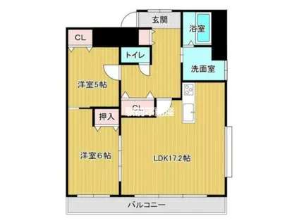 タワーマンション・シーザリオン(2LDK/14階)の間取り写真