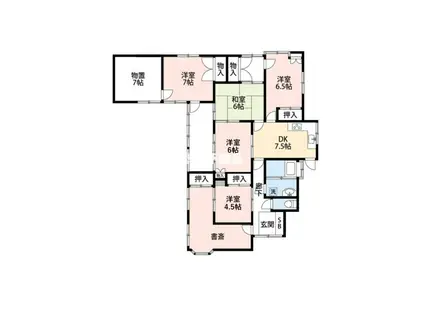 九州新幹線 新大牟田駅 徒歩46分 1階建 築56年(5SDK)の間取り写真