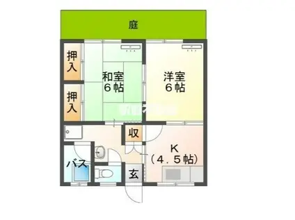 吉野コーポ(2DK/1階)の間取り写真