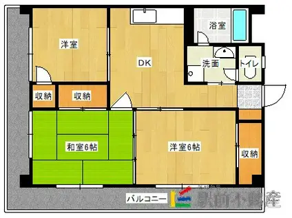 ロイヤルマンション(3DK/2階)の間取り写真