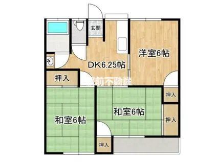 跡部コーポ(3DK/2階)の間取り写真