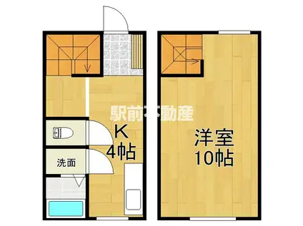 サンマリノ前古賀(1K/1階)の間取り写真