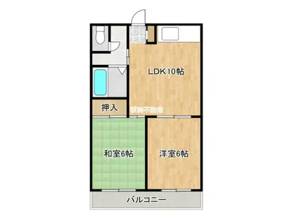 ニューメゾンド茶居夢(2LDK/2階)の間取り写真