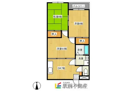 エクセレントハイツ(3DK/6階)の間取り写真