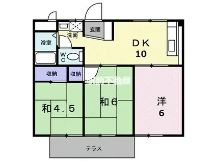橋本コーポ(2LDK/1階)の間取り写真